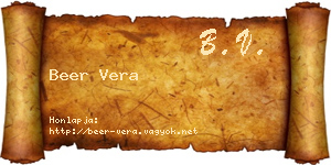 Beer Vera névjegykártya